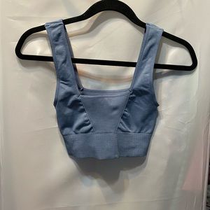 NWOT Free People Baby Blue Good Karma Square Neck Stamp Bra Size XS-S